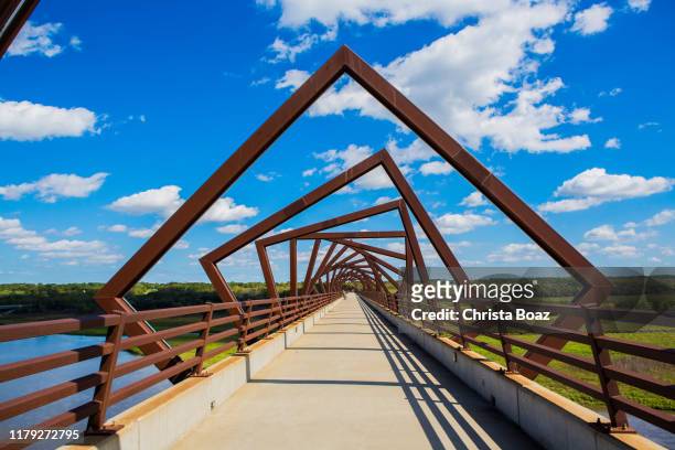 high trestle trail bridge - iowa stock pictures, royalty-free photos & images