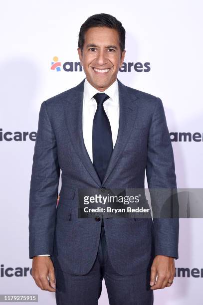Dr. Sanjay Gupta attends the 2019 Americares Airlift Benefit at JPMorgan Chase Hangar at Westchester County Airport on October 05, 2019 in White...