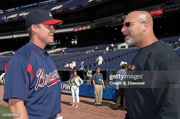 Chipper Jones of the Atlanta Braves with Bill Goldberg