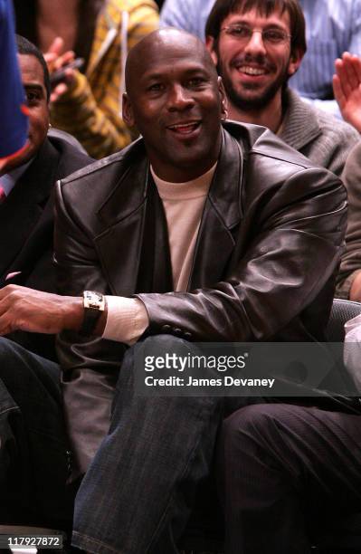 Michael Jordan during Celebrities Attend Charlotte Bobcats vs. New York Knicks Game - December 20, 2006 at Madison Square Garden in New York City,...