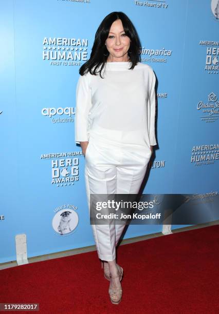 Shannen Doherty attends the 9th Annual American Humane Hero Dog Awards at The Beverly Hilton Hotel on October 05, 2019 in Beverly Hills, California.