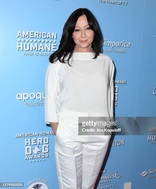 Shannen Doherty attends the 9th Annual American Humane Hero Dog Awards at The Beverly Hilton Hotel on October 05, 2019 in Beverly Hills, California.