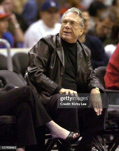 Los Angeles Clipppers owner Donald Sterling aka Donald T. Sterling watches game against the New Jersey Nets at the Staples Center in Los Angeles,...