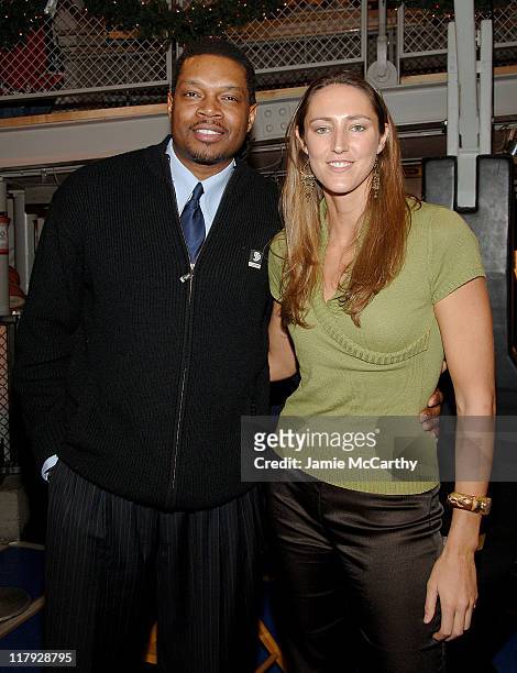 Sam Perkins, NBA Legend and Ruth Riley, of the WNBA Champions Detroit Shock