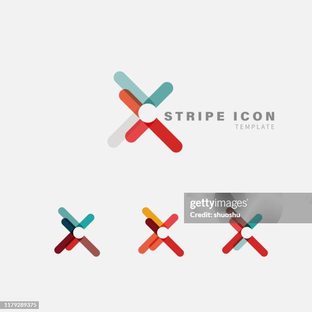 illustrations, cliparts, dessins animés et icônes de collection de modèle d'icône de rayure de mode pour la conception - symmetry icon