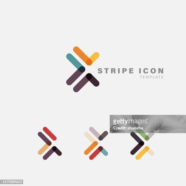 fashion stripe icon template collection for design - fashion stock illustrations