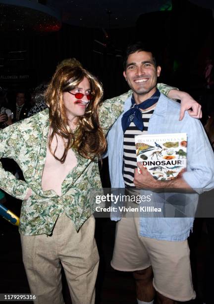 Joe Mazzello and Tyler Hoechlin attend Podwall Entertainment's 10th Annual Halloween Party presented by Maker's Mark on October 31, 2019 in West...