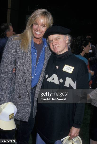 Susan Anton and Michael J. Pollard during 1988 Special Olympics at UCLA in Los Angeles, California, United States.