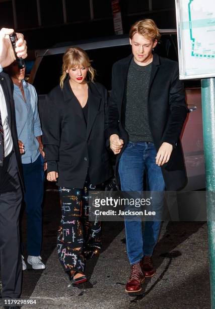 Taylor Swift and Joe Alwyn arrive at Zuma on October 06, 2019 in New York City.