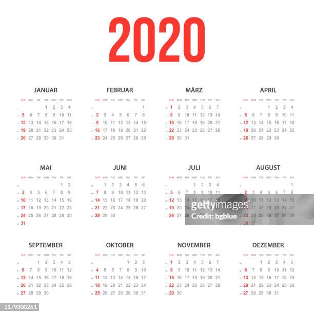 deutscher kalender 2020 - 2019 2020 calendar stock-grafiken, -clipart, -cartoons und -symbole