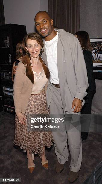 Evelyn Lauder and Amani Toomer of the NY Giants during "New York Sports Night" at the Esquire Apartment at The Esquire Apartment in New York City,...