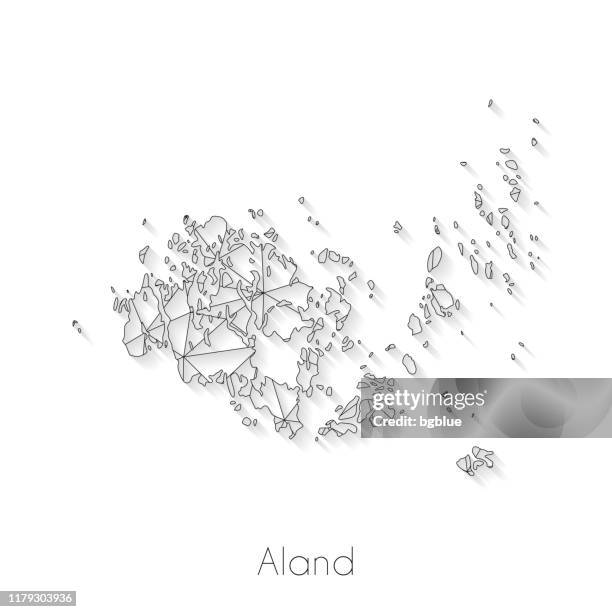 aland map connection - network mesh on white background - nordic archipelago stock illustrations