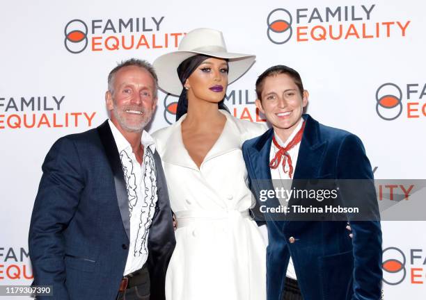 Stan Sloan, Gigi Gorgeous and Nats Getty attend the Family Equality Los Angeles Impact Awards 2019 at a Private Residence on October 05, 2019 in Los...