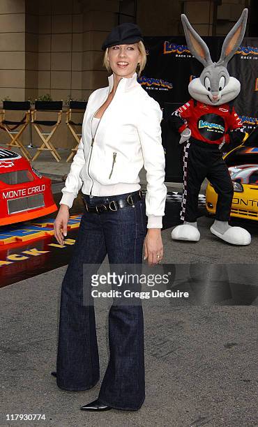 Jenna Elfman during Jeff Gordon and Jenna Elfman Team Up to Unveil a Race Car, Pace Car and Spy Car at Warner Bros. Studios in Burbank, California,...
