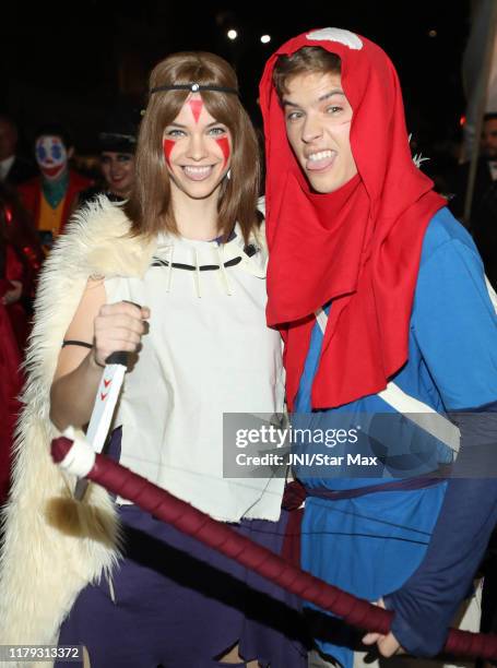 Barbara Palvin and Dylan Sprouse are seen on October 31, 2019 at the Heidi Klum Halloween Party in New York City.