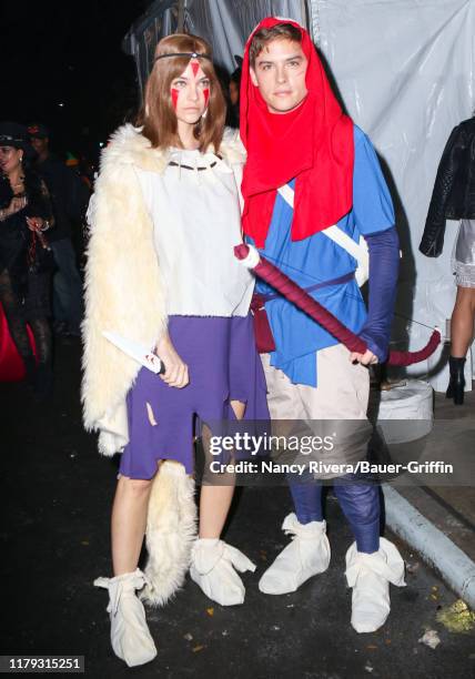 Barbara Palvin and Dylan Sprouse are seen on October 31, 2019 in New York City.