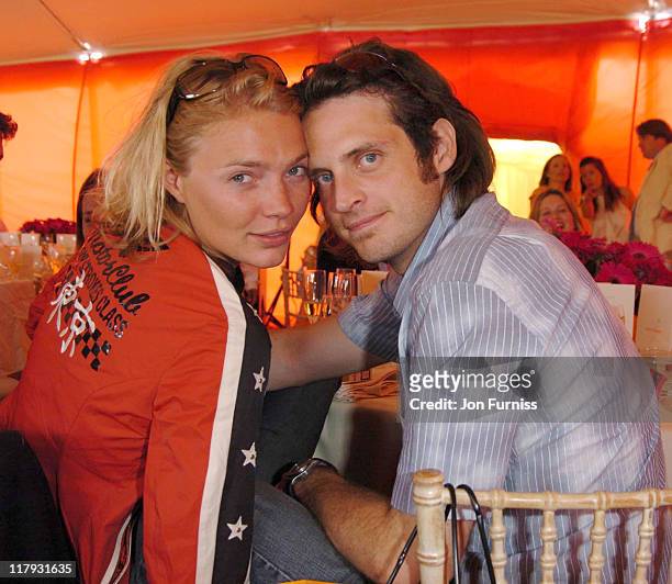 Jodie Kidd and Aiden Butler during Veuve Clicquot Polo - Gold Cup Final - July 18, 2004 at Cowdry Park in West Sussex, Great Britain.
