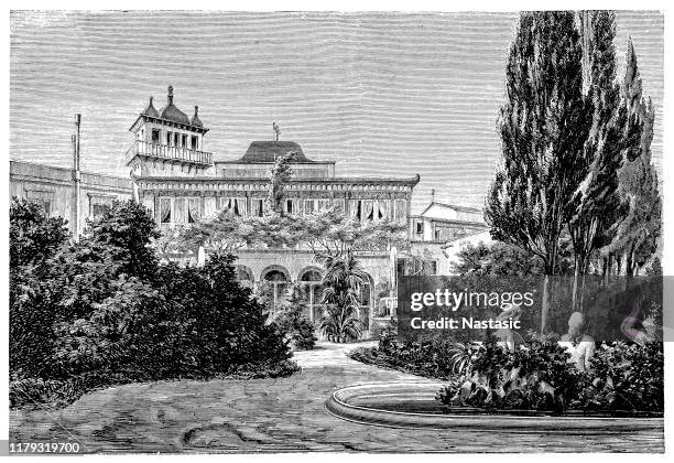 villa butera all'olivuzza, near palermo - sicily landscape stock illustrations