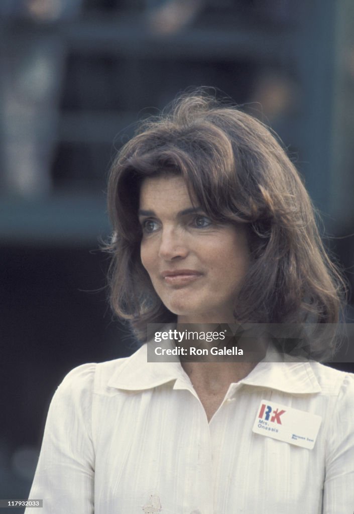 Jackie Onassis during RFK Pro Celebrity Tennis Tournament - August ...