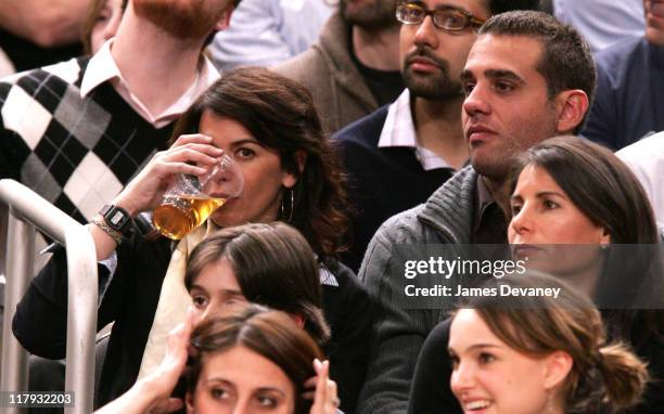 Annabella Sciorra and Bobby Cannavale during Celebrities Attend Dallas Mavericks vs. New York Knicks Game - March 20, 2007 at Madison Square Garden...