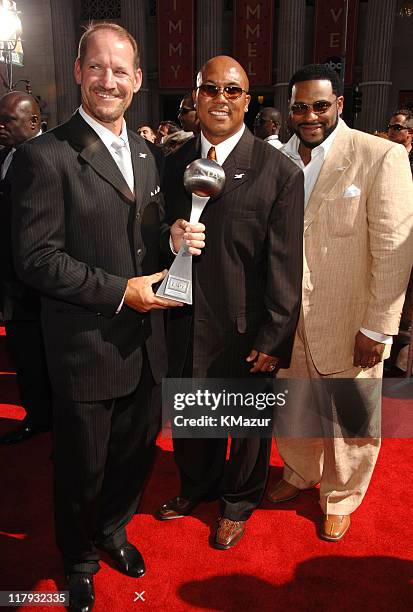 Bill Cowher, Hines Ward and Jerome Bettis of the World Champion Pittsburgh Steelers