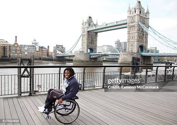 Ade Adepitan during the 2007 Flora London Marathon Press Conference, at the Tower Thistle Hotel, London on April 20, 2007.