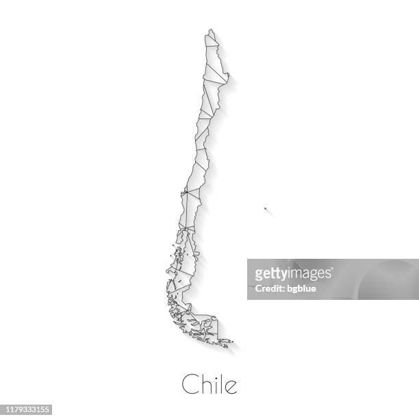 chile map connection - network mesh on white background - chile map stock illustrations