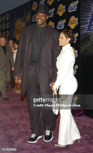 Shaquille O'Neal and wife Shaunie during 1st Annual Palms Casino Royale to Benefit The Lakers Youth Foundation at Santa Monica's Barker Hangar in...