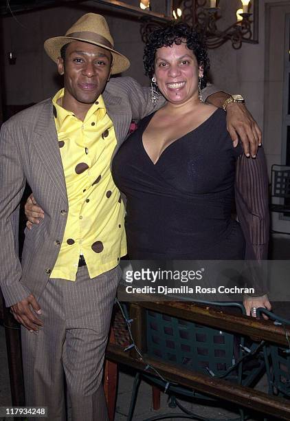 Mos Def and Isabel Dawson during 2003 NBA Draft Party in New York City at American Park Cafe in New York City, New York, United States.