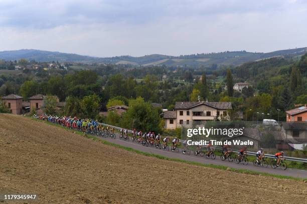 Andrea Garosio of Italy and Team Bahrain - Merida / Roberto Ferrari of Italy and UAE - Team Emirates / Yukiya Arashiro of Japan and Team Bahrain -...