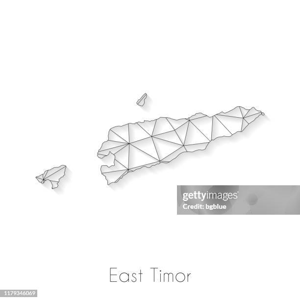east timor map connection - network mesh on white background - indonesia archipelago stock illustrations