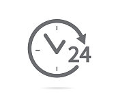 24 hours icon. Vector illustration. on white background
