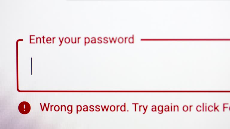 Error screen when wrong password entered 동영상 (1179351076) - 게티이미지뱅크