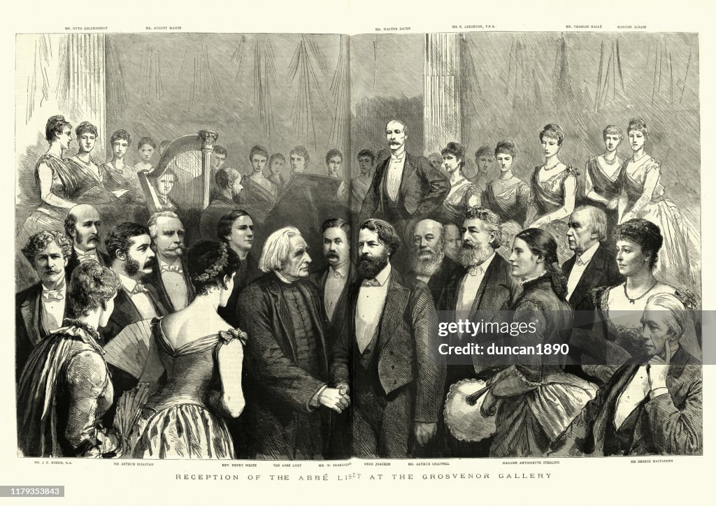Reception of Liszt at the Grosvenor Gallery, 19th Century