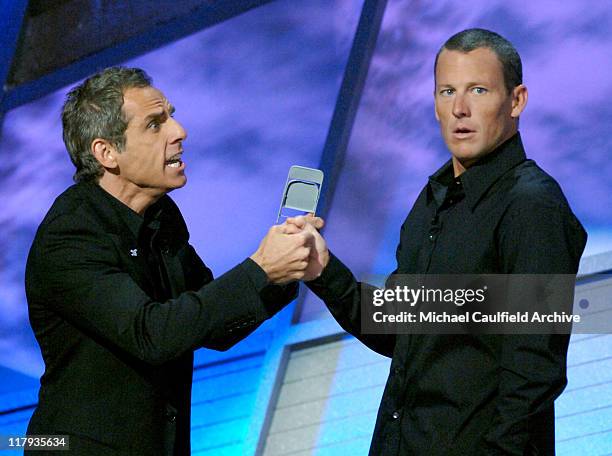 Ben Stiller and Lance Armstrong during 2006 ESPY Awards - Show at Kodak Theatre in Los Angeles, California, United States.