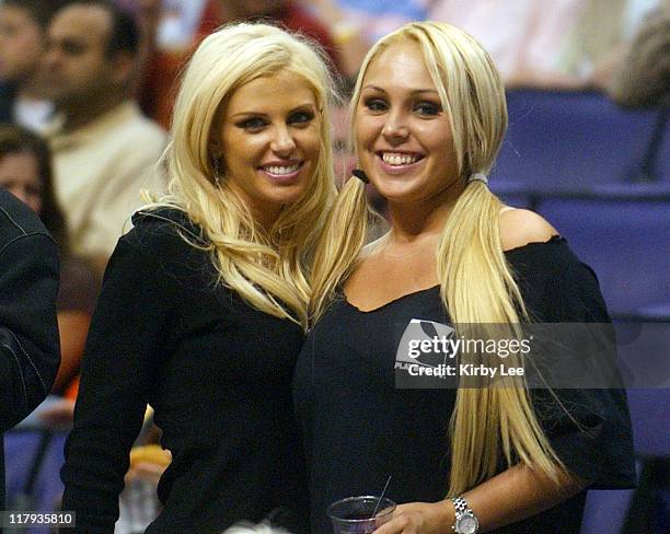 Tawny Roberts and Mary Carey at Los Angeles Lakers game against the Minnesota Timberwolves at the Staples Center in Los Angeles, Calif. On Thursday,...