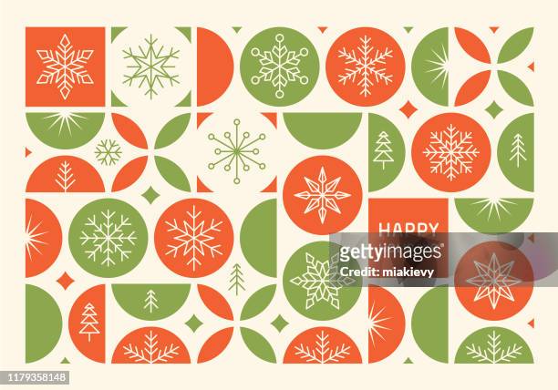 happy holidays modern card - holiday stock illustrations