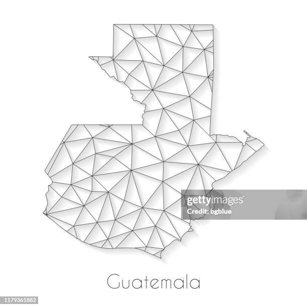 guatemala map connection - network mesh on white background - guatemala map stock illustrations