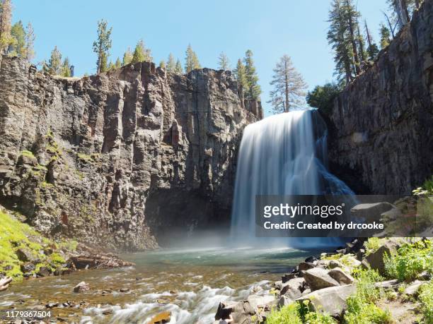 rainbow falls in mammoth  lake area - rainbow waterfall stock pictures, royalty-free photos & images