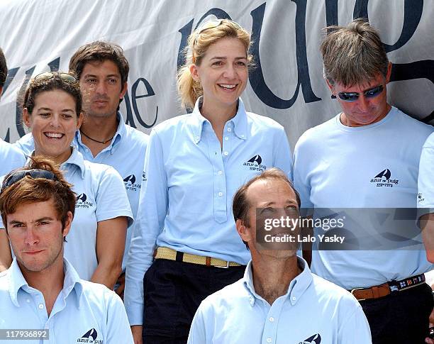 Cristina of Spain on-board the Azur de Puig, during the first day of the Copa del Rey Sailing Trophy