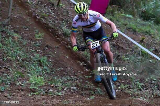 Daniel McConnell of Australia competes in Men's race during the Cycling - Mountain Bike Tokyo 2020 Test Event on October 06, 2019 in Izu, Shizuoka,...