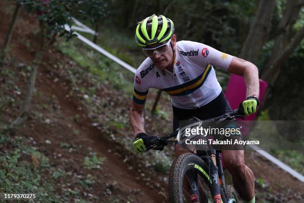 Daniel McConnell of Australia competes in Men's race during the Cycling - Mountain Bike Tokyo 2020 Test Event on October 06, 2019 in Izu, Shizuoka,...