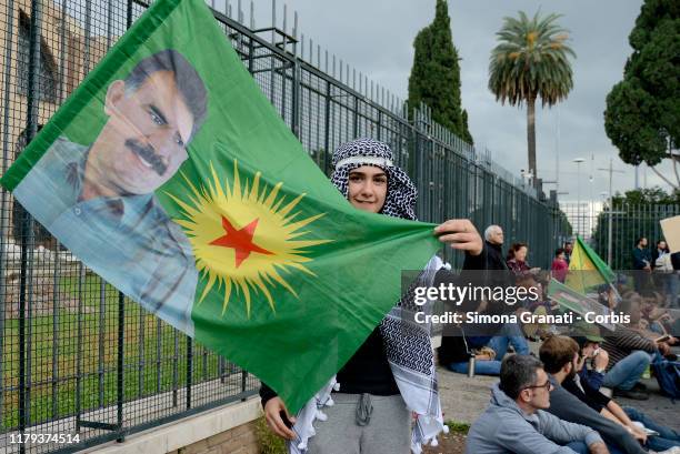 Thousands of people participate in the National march i"Defende Rojava" against the Turkish war in Rojava and supporting the Kurdish people, on...