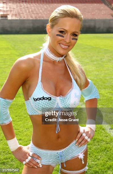 Katie Lohmann during Bodog.com Lingerie Bowl III National Media Day - January 30, 2006 at Los Angeles Memorial Coliseum in Los Angeles, California,...