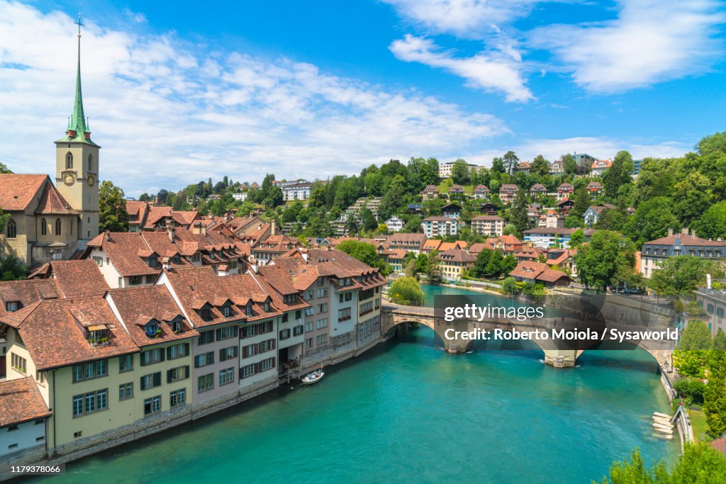 Aare River and Old Town (Altstadt), Bern, Switzerland