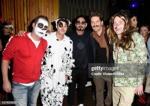 Ricky Rollins; Darren Criss, Eric Podwall, Matthew Morrison and Joe Mazzello attend Podwall Entertainment's 10th Annual Halloween Party presented by...