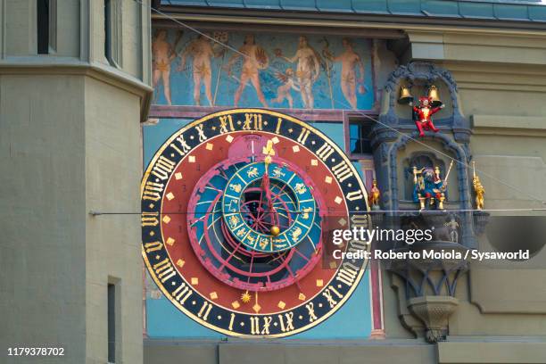 zytglogge astronomical clock, bern, switzerland - bern clock tower stock pictures, royalty-free photos & images