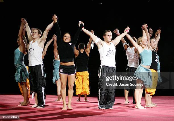 Members of the 2004 Rock and Roll Gymnastics team including Paul Hamm, Morgan Hamm, Courtney McCool, Shannon Miller, Dominique Moceanu, Hollie Vise...