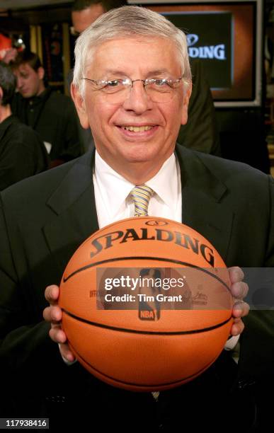 David Stern at a news conference to unveil the new NBA ball at the NBA Store in New York City, New York on June 28, 2006