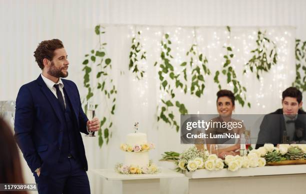 i've never known two people more suited for each other - best man stock pictures, royalty-free photos & images